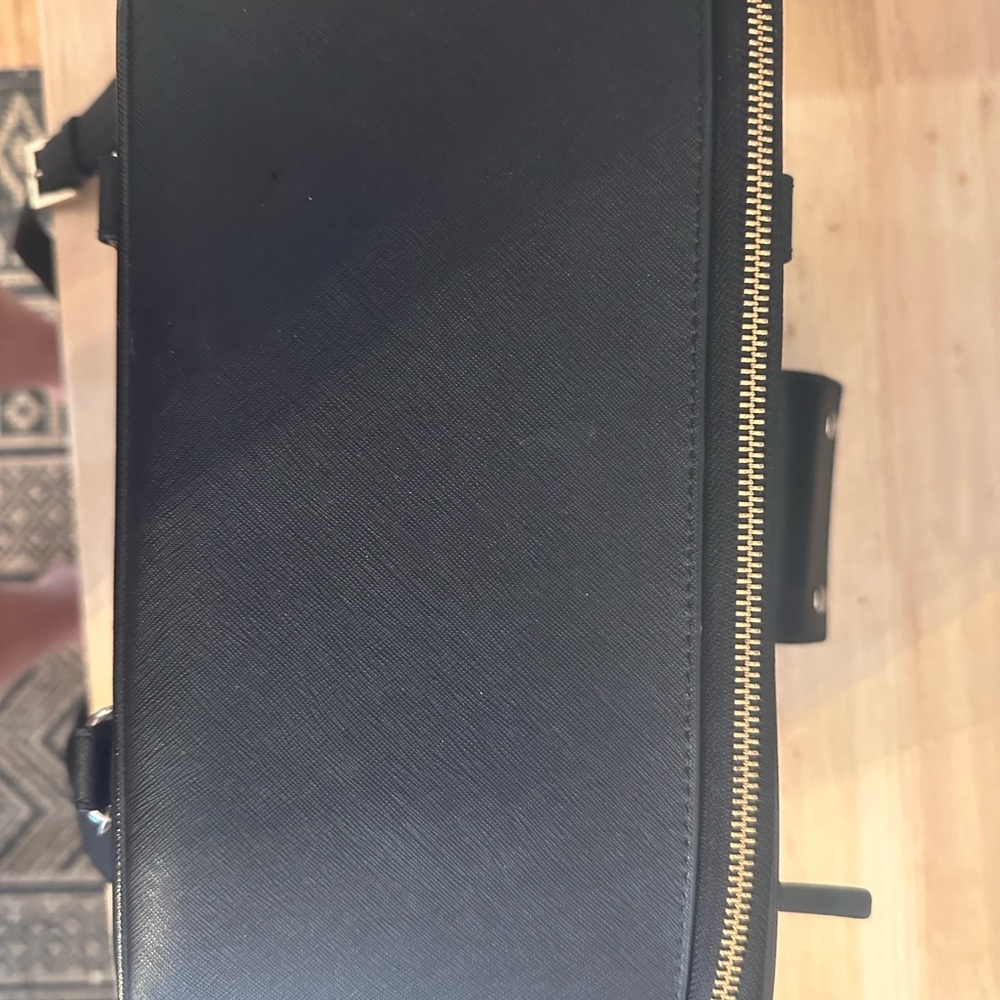 Kate Spade Bon Voyage Luggage Topper  Leather Black NWOT - Picture 5 of 7